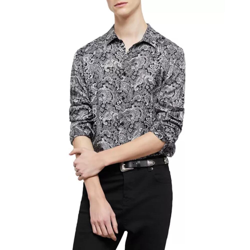 The Kooples Paisley Print Button-Down Shirt Size Small NWT